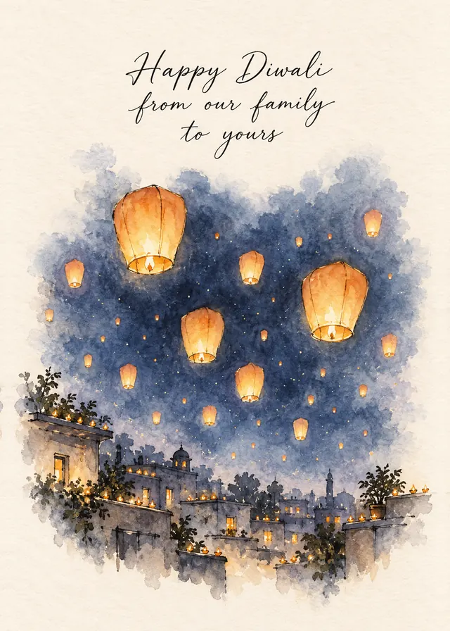 Happy Diwali from Our Family to Yours card