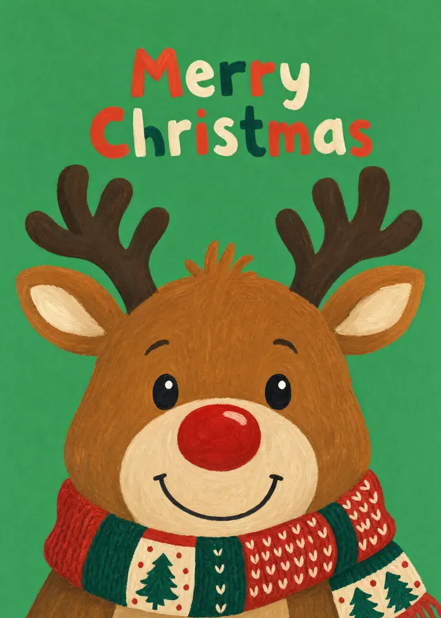 Merry Christmas, Reindeer card