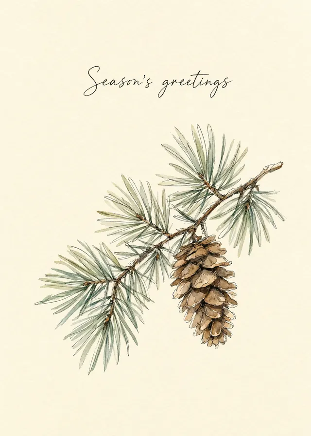 Season's Greetings Pine Cone card