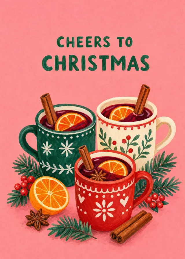 Cheers to Christmas card