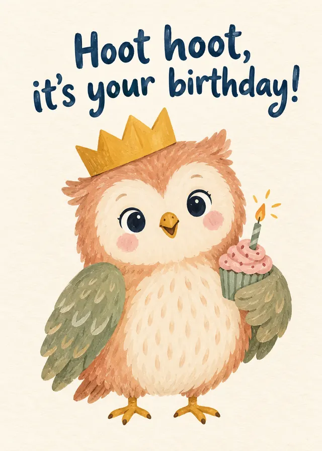 Hoot Hoot, It's Your Birthday card