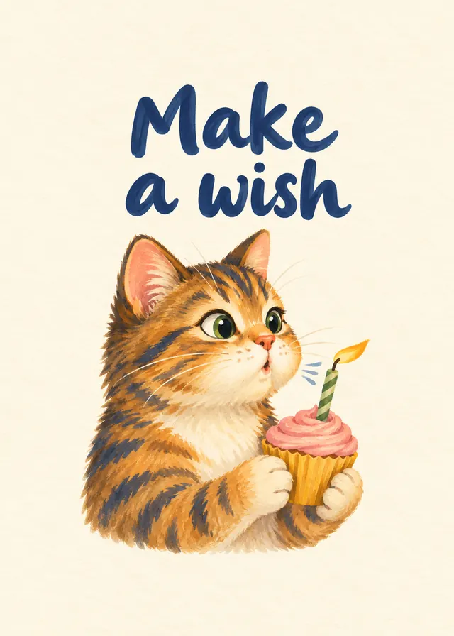 Make a Wish, Cat card