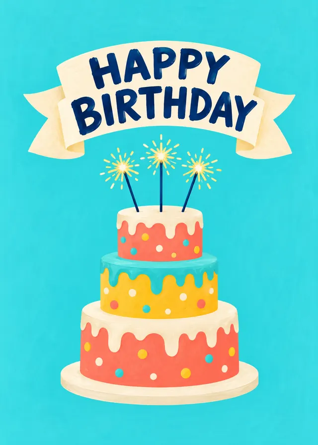 Happy Birthday Banner Cake card