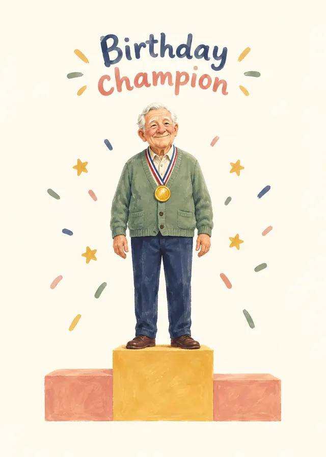 Birthday Champion, Grandad card