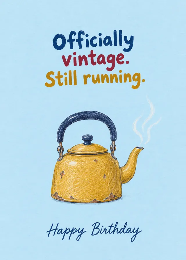 Officially Vintage. Still Running. card
