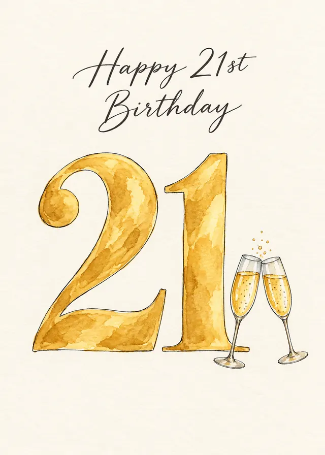 Happy 21st Birthday card