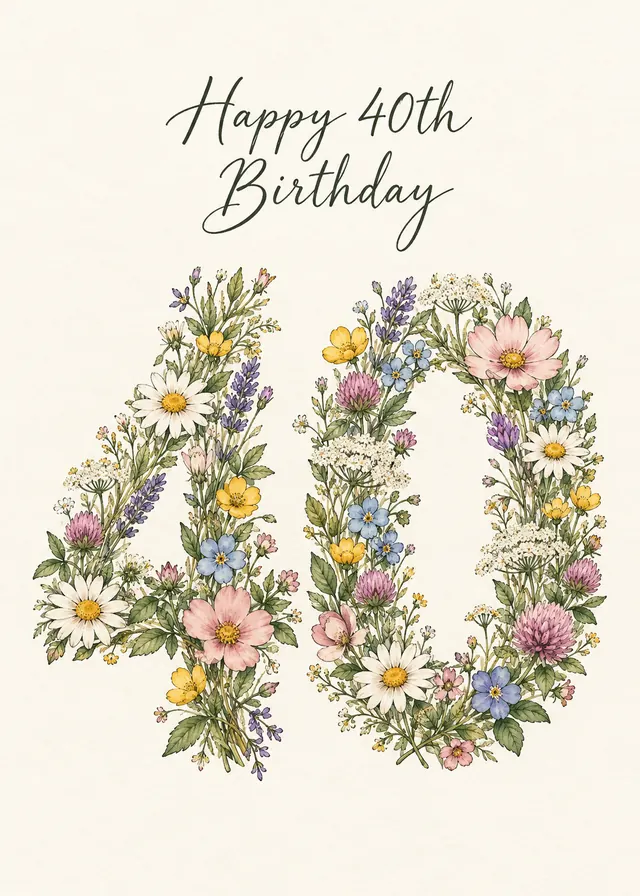 Happy 40th Birthday card