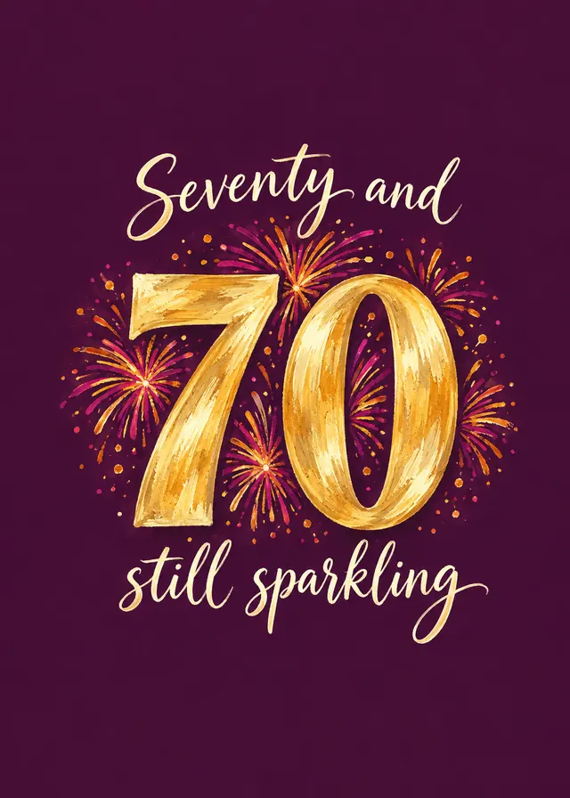 Seventy and Still Sparkling card