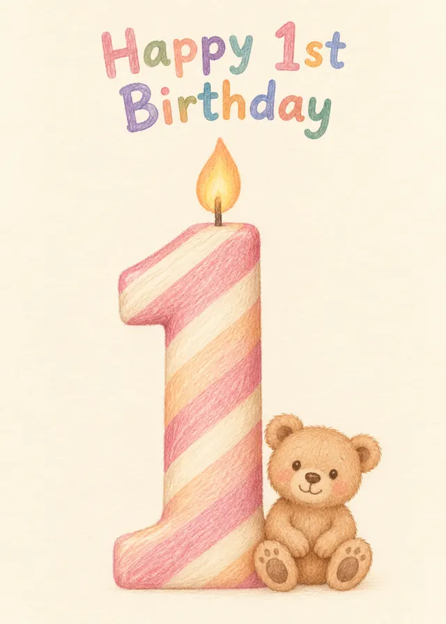 Happy 1st Birthday card