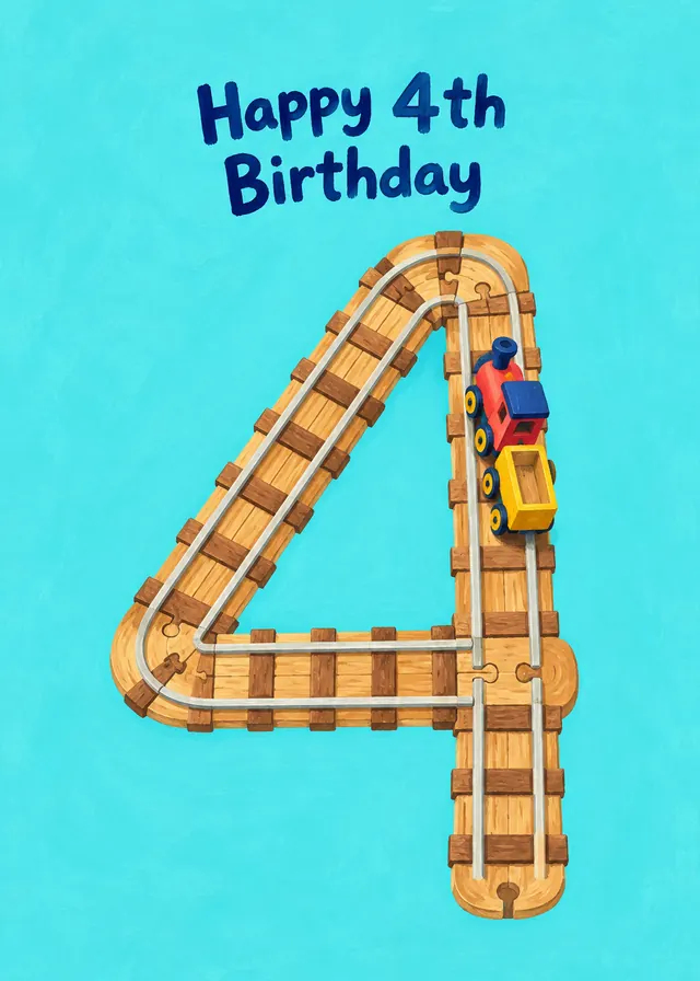 Happy 4th Birthday card