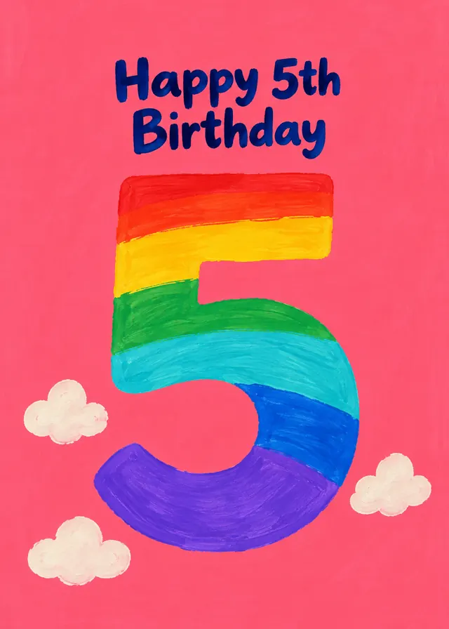 Happy 5th Birthday card