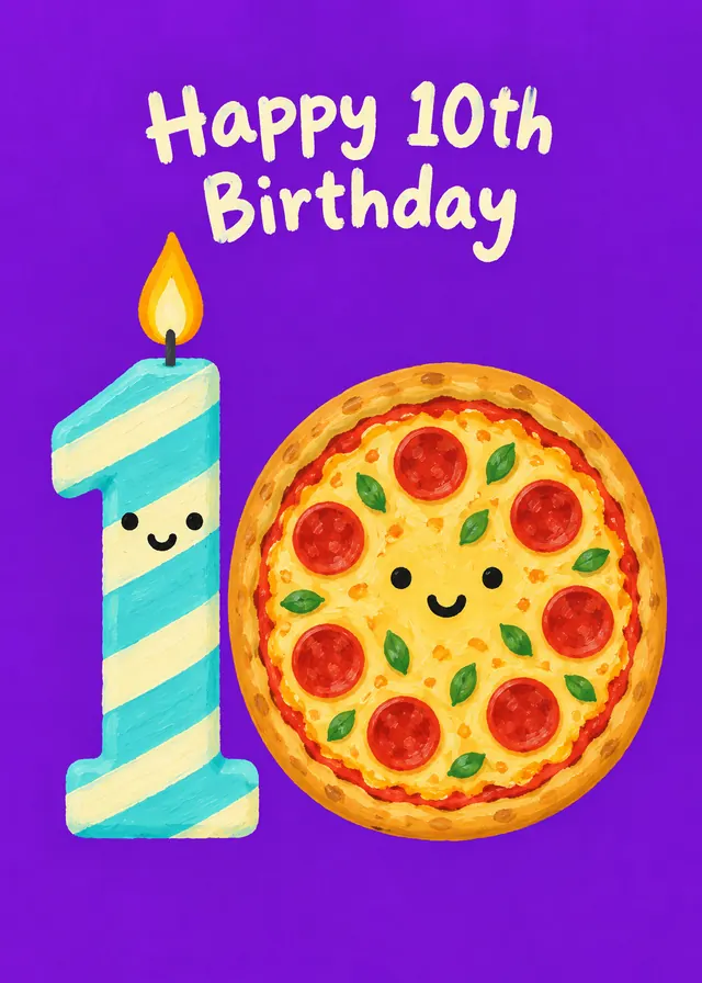 Happy 10th Birthday card