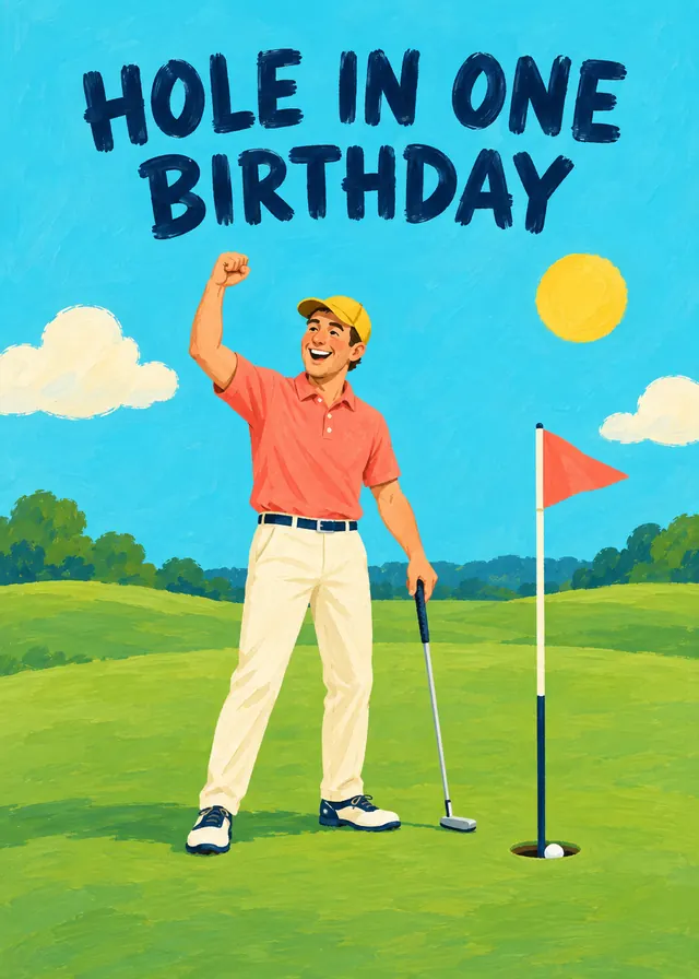 Hole in One Birthday card