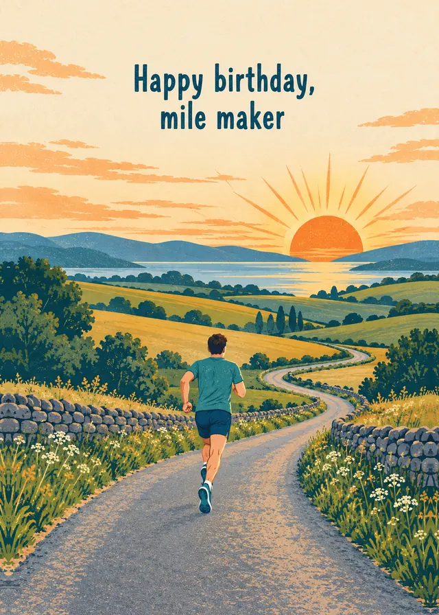 Happy Birthday, Mile Maker card