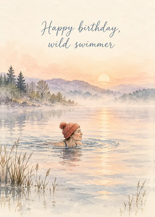 Happy Birthday, Wild Swimmer card