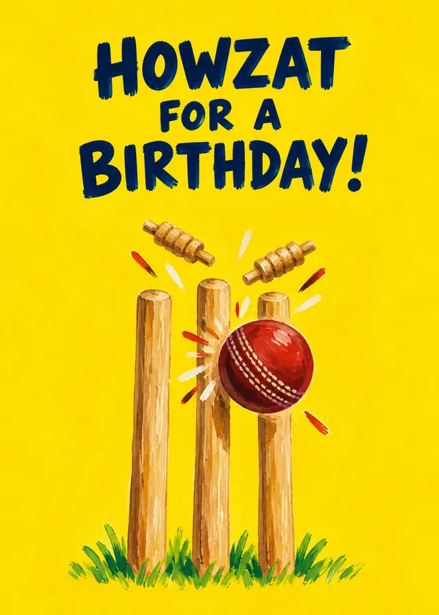 Howzat for a Birthday! card