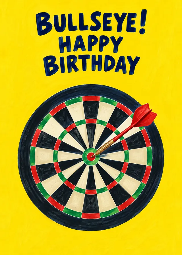 Bullseye! Happy Birthday card