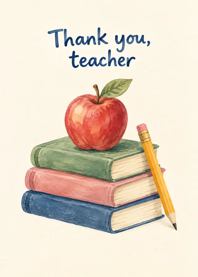 Thank You, Teacher card