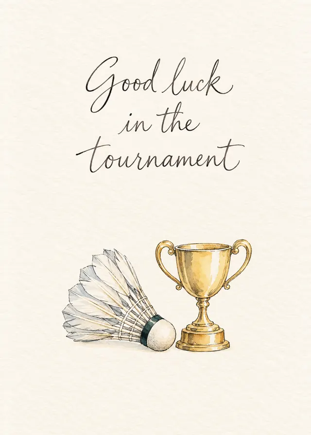 Good Luck in the Tournament card