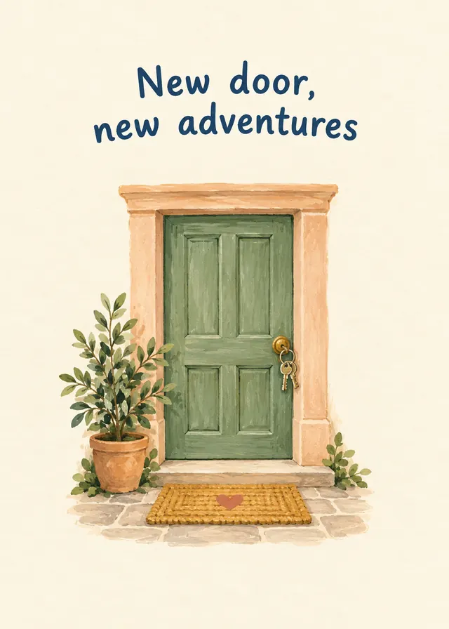 New Door, New Adventures card