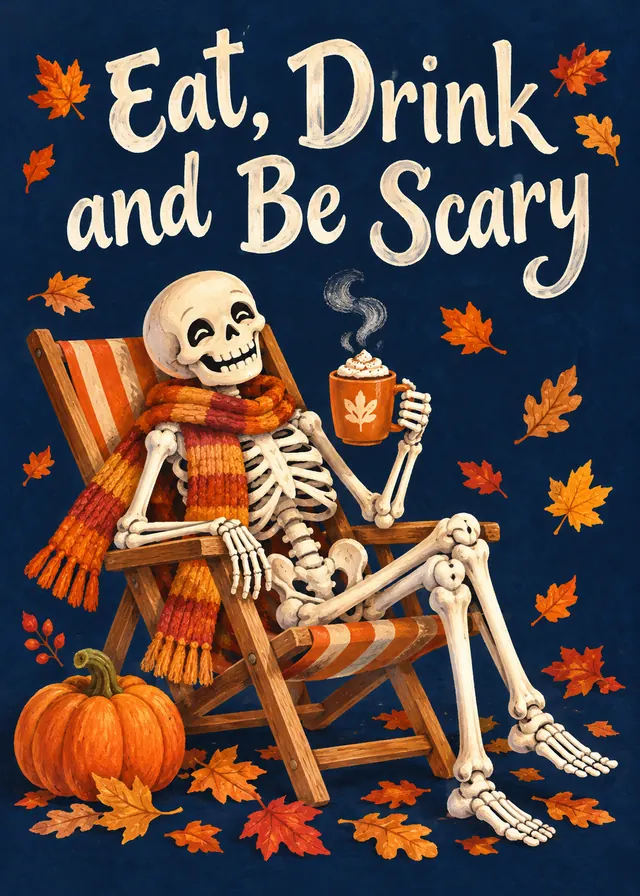 Eat, Drink and Be Scary card