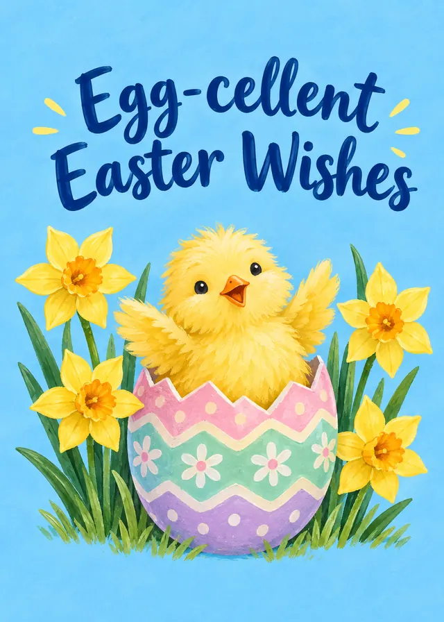 Egg-cellent Easter Wishes card