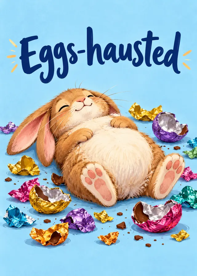 Eggs-hausted card