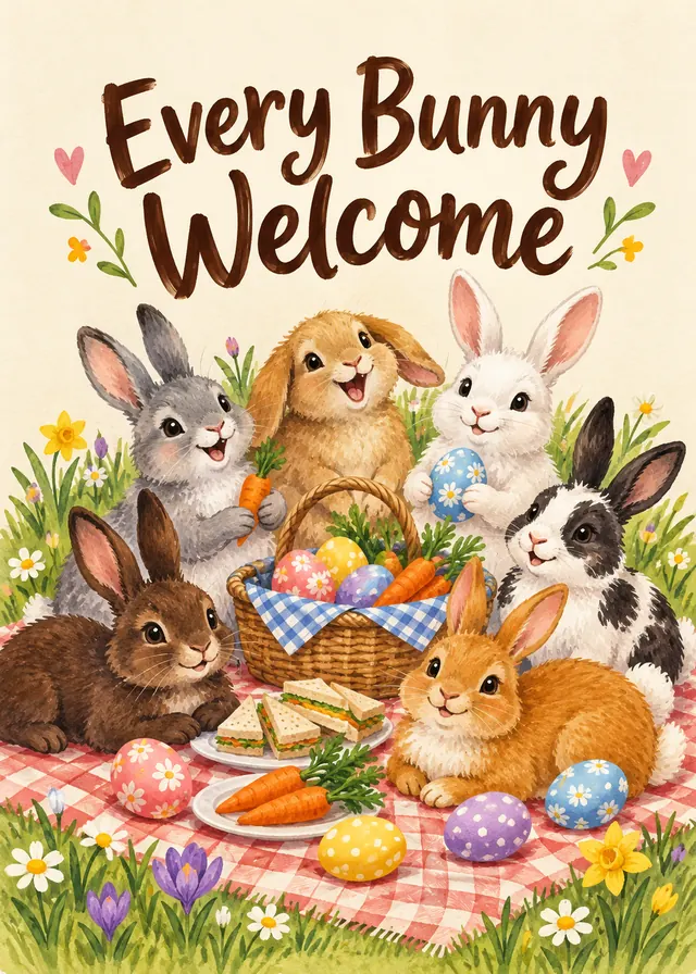 Every Bunny Welcome card