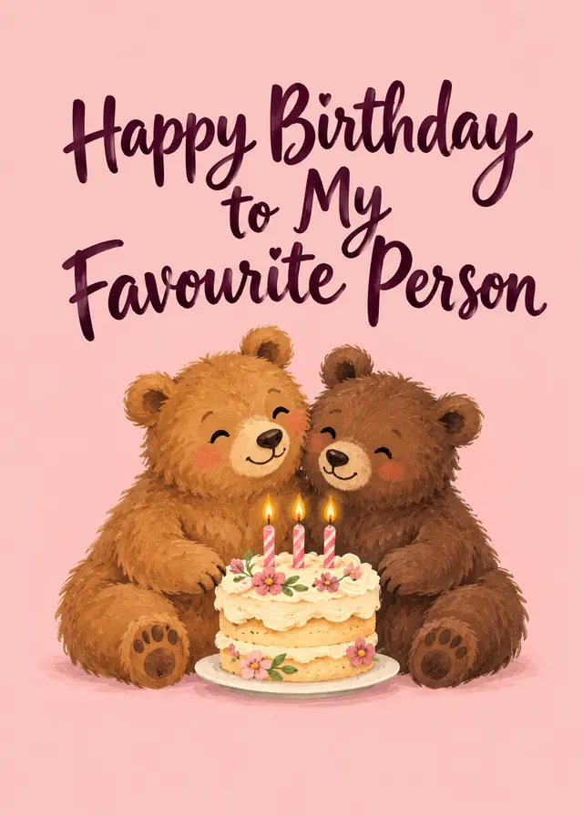 Happy Birthday to My Favourite Person card