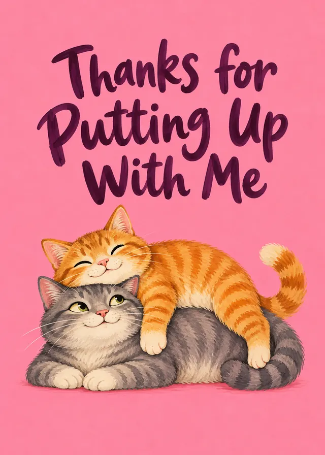 Thanks for Putting Up With Me card