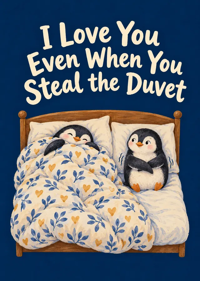 I Love You Even When You Steal the Duvet card