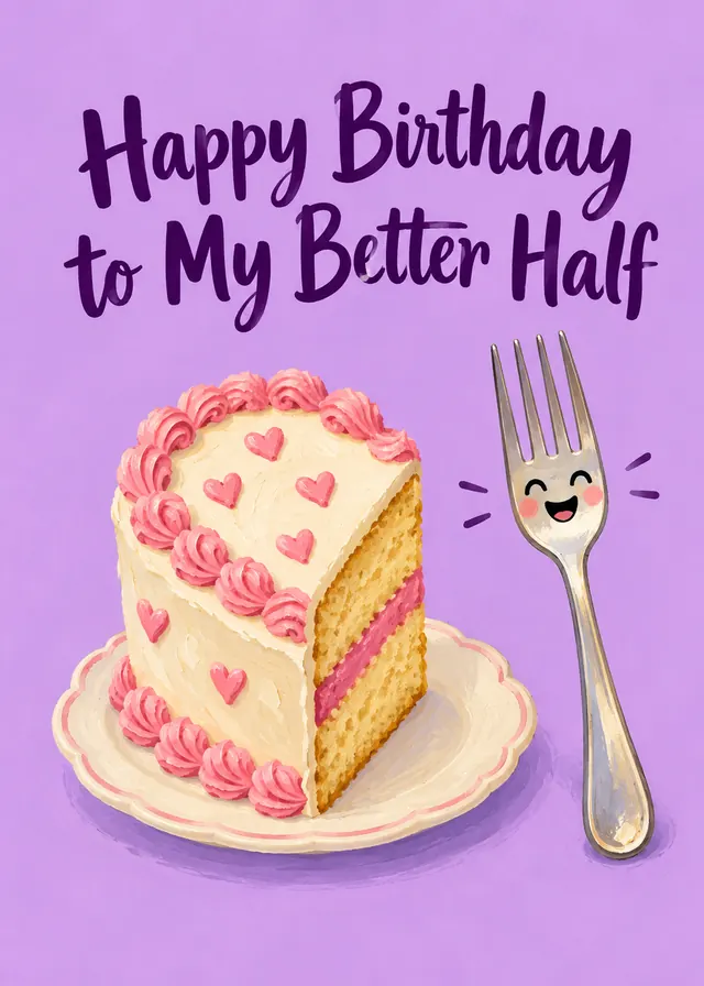 Happy Birthday to My Better Half card