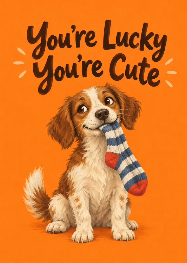 You're Lucky You're Cute card