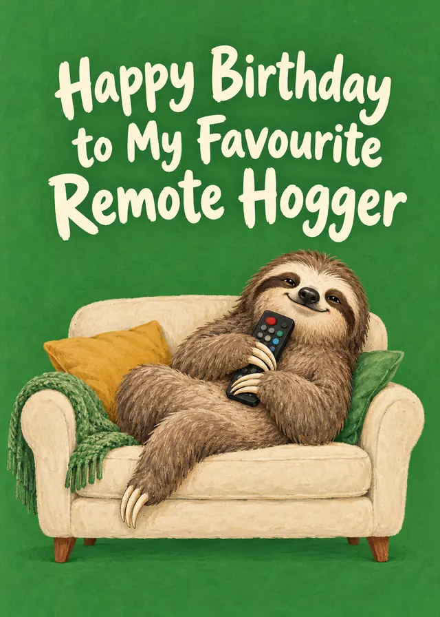 Happy Birthday to My Favourite Remote Hogger card