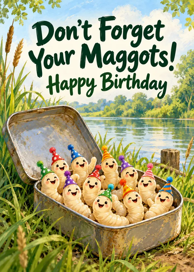 Don't Forget Your Maggots! card