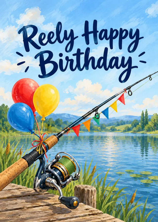 Reely Happy Birthday card