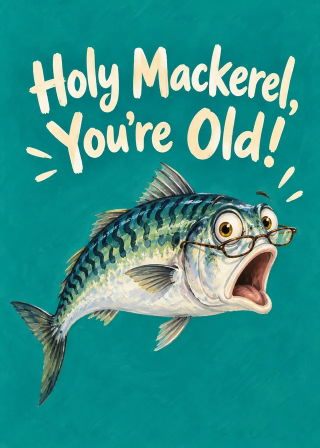 Holy Mackerel, You're Old! card