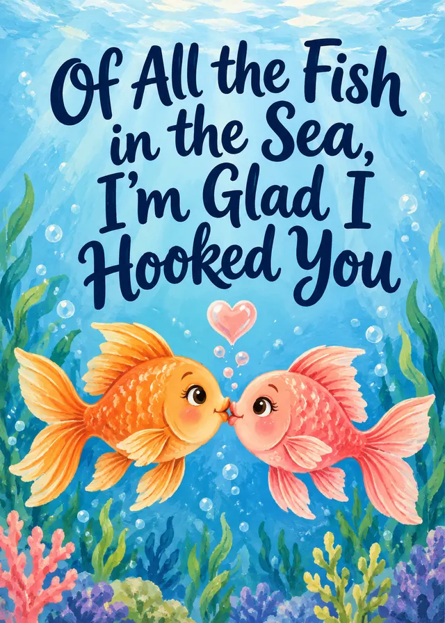 Of All the Fish in the Sea, I'm Glad I Hooked You card