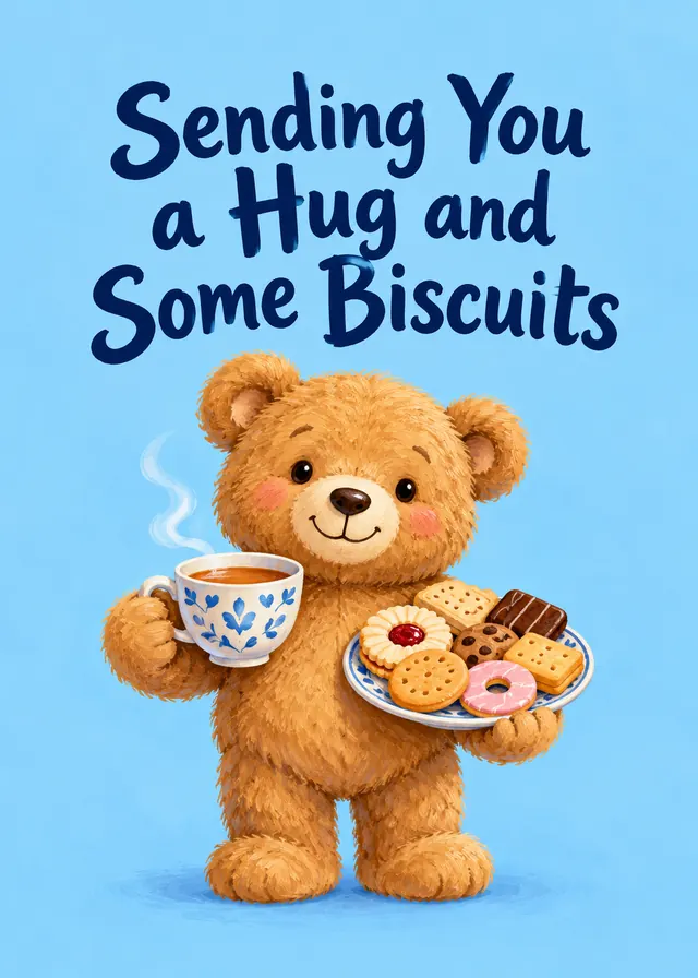 Sending You a Hug and Some Biscuits card