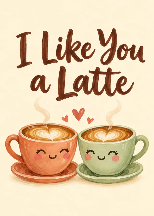 I Like You a Latte card