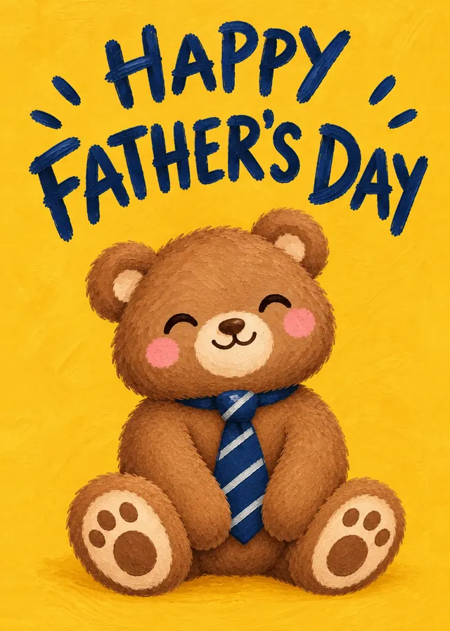 Happy Father’s Day, Yellow Bear card