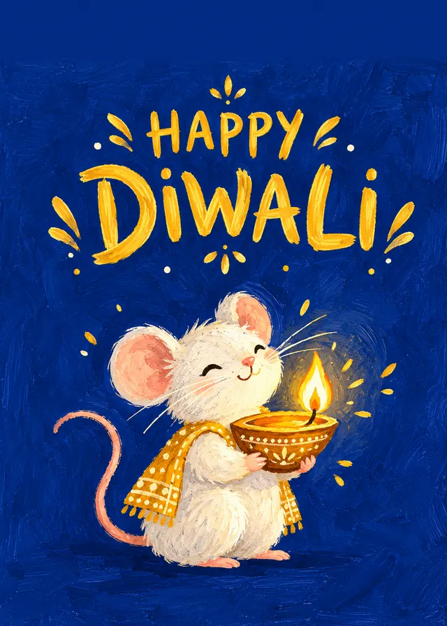 Happy Diwali, Little Mouse card
