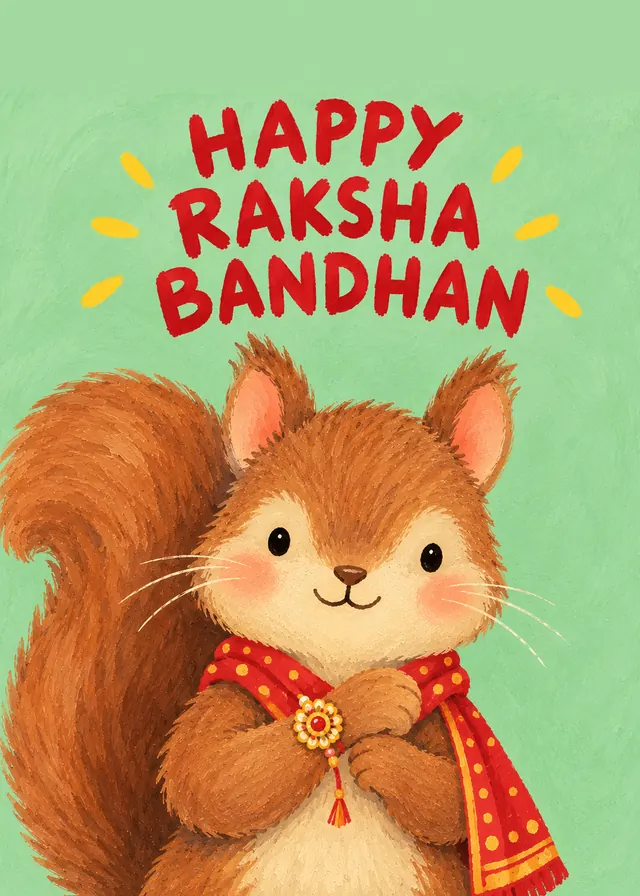 Happy Raksha Bandhan, Rakhi Squirrel card