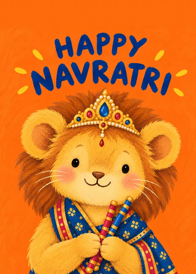 Happy Navratri, Royal Lion card