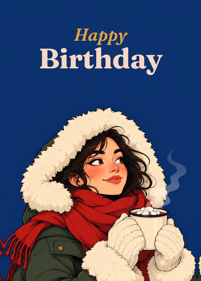 Cosy Winter Birthday card