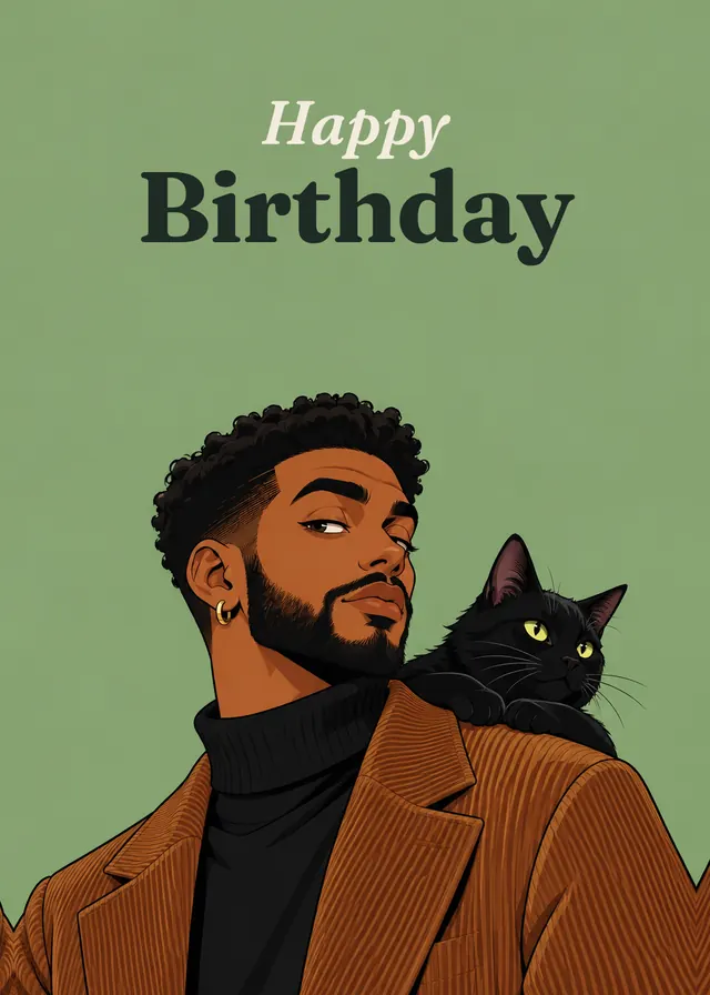 Cool Cat Birthday card
